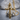 Rugged Cross Pendant, gold vermeil, product photo on stone