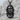Jesus Christ Bust Pendant, black rhodium plated, front view
