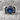 Blue Sapphire Signet Ring, polished silver, front product view on stone