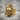 Indian Skull Ring, gold vermeil, angled product photo on stone