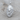 Wolf maiden pendant, polished silver, angled product view on wood