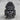 Indian Chief Portrait Ring, black rhodium plated, front view on wood