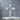 Western Cross Pendant, polished silver, product photo on stone stand