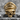 Marine Skull Ring, gold vermeil, front view product photo on stone