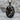 Howling Wolf Wilderness Pendant, black rhodium plated, front view