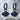 Evil eye lapis drop earring, black rhodium plated, product photo