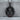 Santa Muerte Rose Crown Pendant, black rhodium, front view product photo