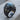Labradorite Porthole Ring, black rhodium plated, studio product photo