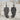Fern Curved Frond Earring, black rhodium, front product view