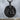Santa Muerte Hourglass Relief Pendant, black rhodium product photo