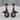 Mermaid Tail Wave Earring, black rhodium, front product view