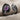 Amethyst Petal Fold Ring in black rhodium plated finish, front view