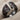 Burgundy Lattice Open Ring, black rhodium plated, angled view