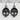 Bat Amethyst Crest Earring, product photo in black rhodium plated silver