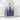 Cathedral Cobalt Lancet Pendant, polished silver, front view