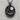 Koi Moonstone Pool Pendant, black rhodium plated, front view