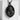 Bear Portrait Pendant, black rhodium, front product view