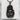 Meditating Buddha Hand Pendant, black rhodium plated, front view