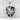 Griffin Blue Shield Pendant, polished silver finish, front view