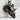 Ram Skull Side Spiral Pendant in black rhodium