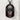 Wolf Skull Red Niche Pendant in black rhodium plated silver, front product photo