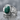 Malachite Boar Tusk Ring, polished silver finish