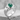 Emerald Peacock Fan Ring in polished silver, angled product photo