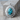 Turquoise Double Concho Pendant, polished silver finish