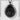 Enso Great Wave Pebble Pendant, black rhodium plated finish, front view