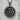 Dragon Coin Pendant, black rhodium, product photo on stone stand