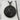 Three Headed Dragon Medallion Pendant, black rhodium, front view on stone pedestal