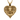Dog Heart Pendant, gold vermeil, front view on white background