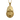 Mountain gorilla pendant in gold vermeil, front view on white