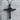 Requiem Biomechanic Cross Pendant, black rhodium plated, front view