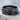 Raw texture band ring, black rhodium finish, product view on stone