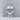 Human Skull Pendant, polished silver, front view on display pedestal
