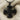 Beaded Celtic Cross Pendant, black rhodium, front view on fabric