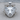 Lioness Head Pendant, polished silver, front view on wood display
