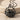 Bone Bird Nest Pendant, black rhodium, front view