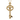 Skeleton Key Pendant, gold vermeil, front view on white background