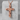 Cracked Latin Cross Pendant, rose gold, front product view on display cube
