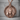 Hieroglyphic Anubis Pendant, rose gold, front view on display pedestal