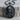 Grim reaper rose pendant, black rhodium plated, angled front view