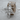 Acanthus Skull Cross Pendant, polished silver, product photo