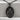 Saint Andrew Medal Pendant, black rhodium plated, front view on display base