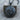 Celtic Shield Knot Pendant, black rhodium plated, front view on wood block