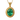 Filigree Oval Emerald Pendant, gold vermeil, front view on white