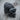 Mustache Skull Ring, black rhodium, three-quarter view on wood