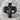 Sacred Heart Cross Ring, black rhodium plated, front product photo