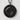 Zen Enso Circle Pendant, black rhodium finish, front view